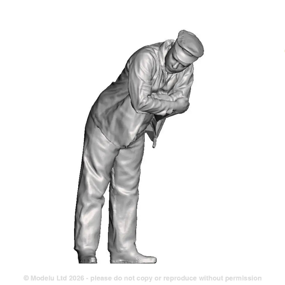 A loco crew man leaning