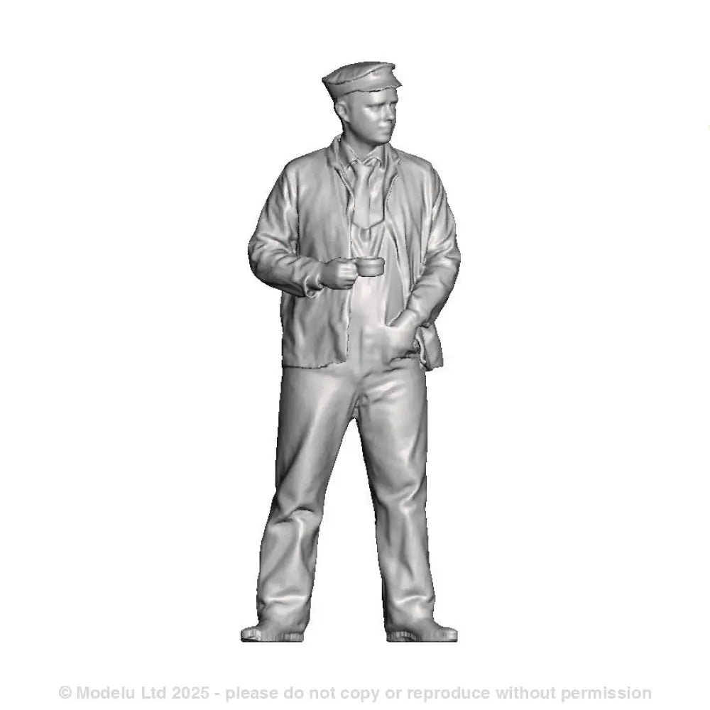 A loco crew man drinking