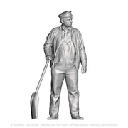 A fireman with firing shovel