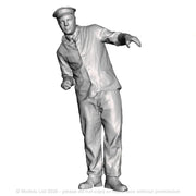 A loco crew man operating a regulator