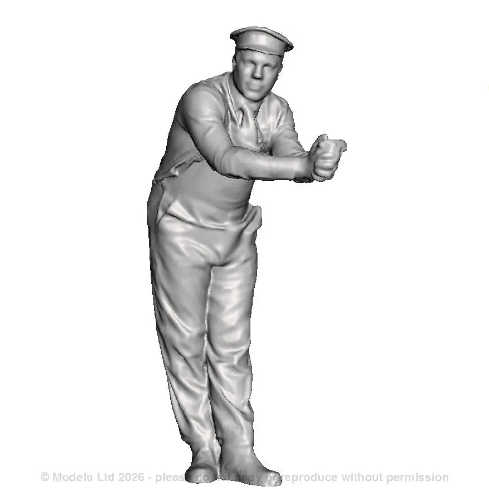 A loco crew man leaning