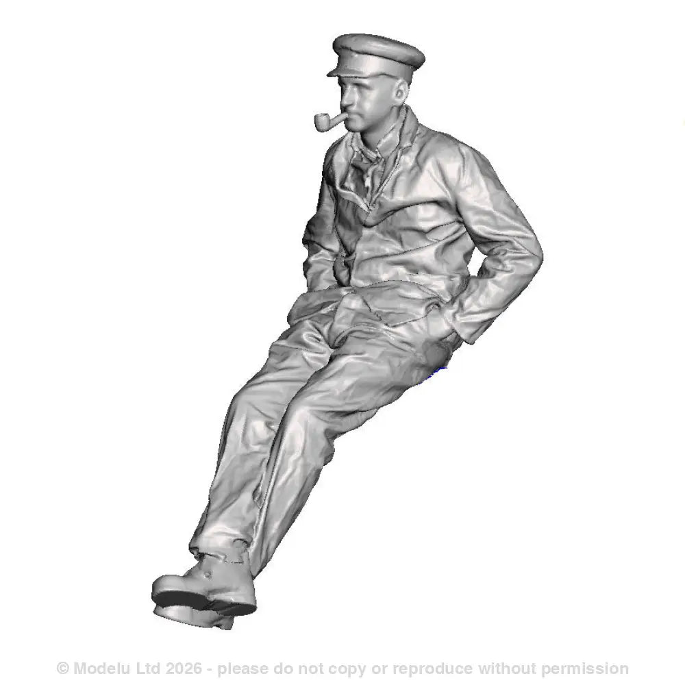 A loco crew man smoking a pipe