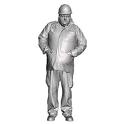 A track worker with rucksack