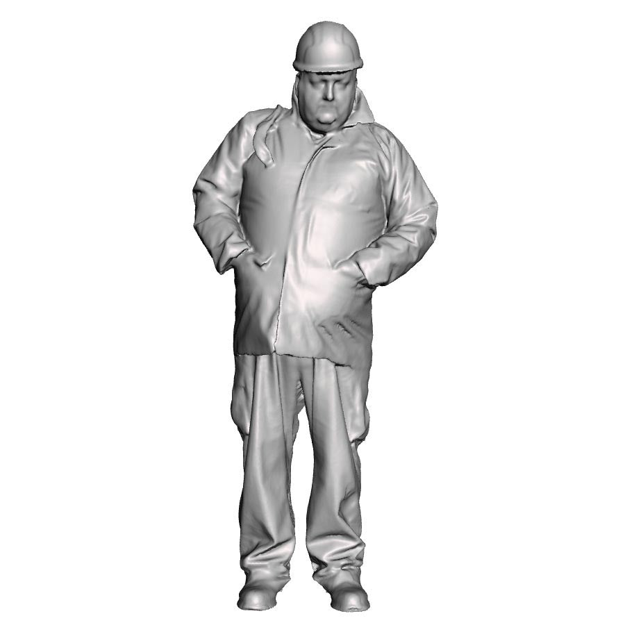 A track worker with rucksack