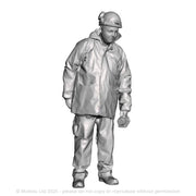 A track worker with rucksack and bardic lamp