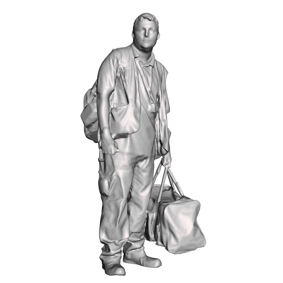 Train crew with overnight bag