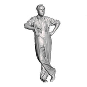 A signalman leaning