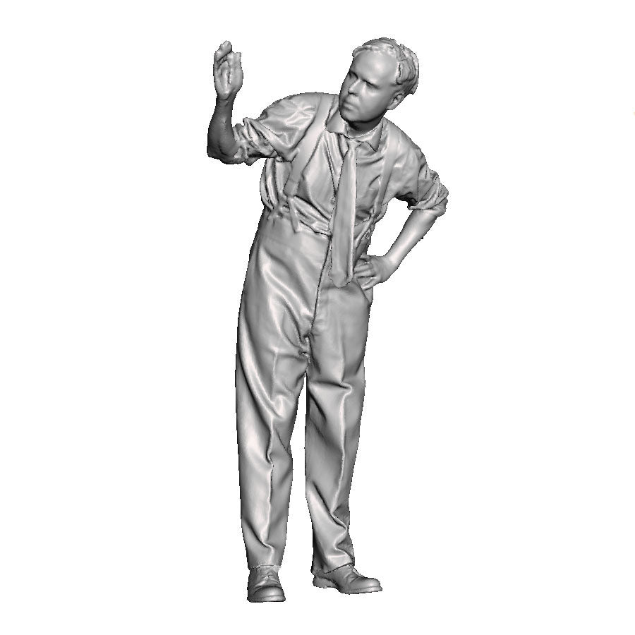 A signalman leaning