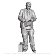 A loco crew man with drivers bag and notebook