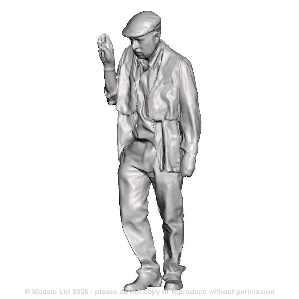 A shunter leaning wearing hi-vis bib