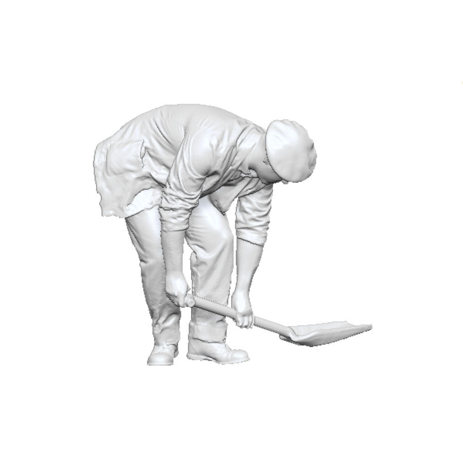 An ash man with shovel