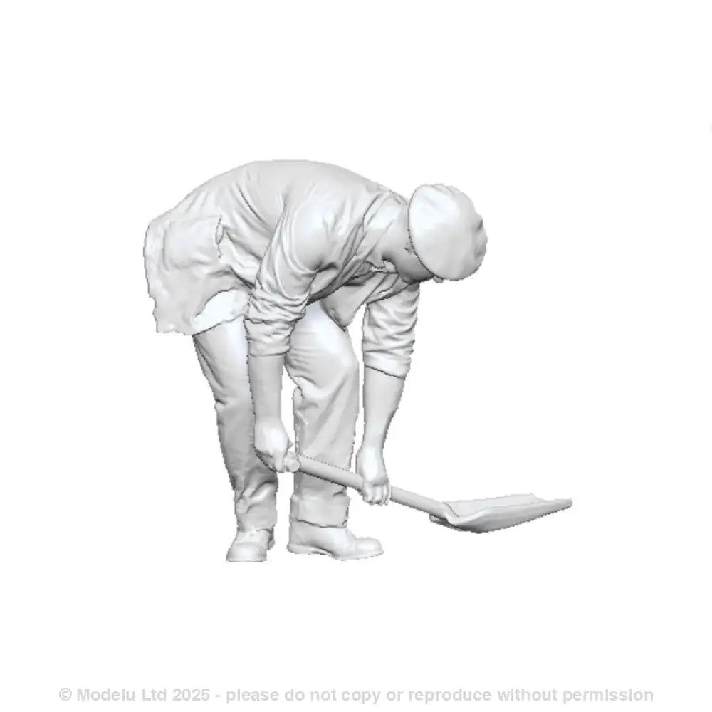 An ash man with shovel