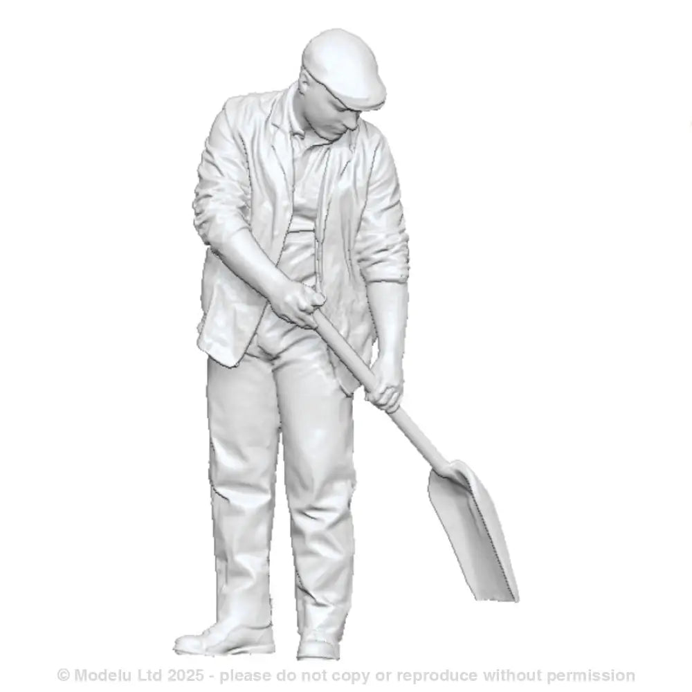 An ash man with shovel