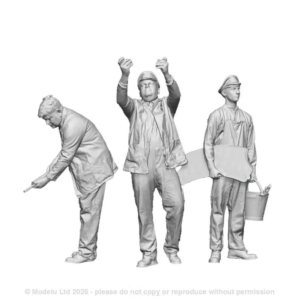 A driver and fireman preparing a loco