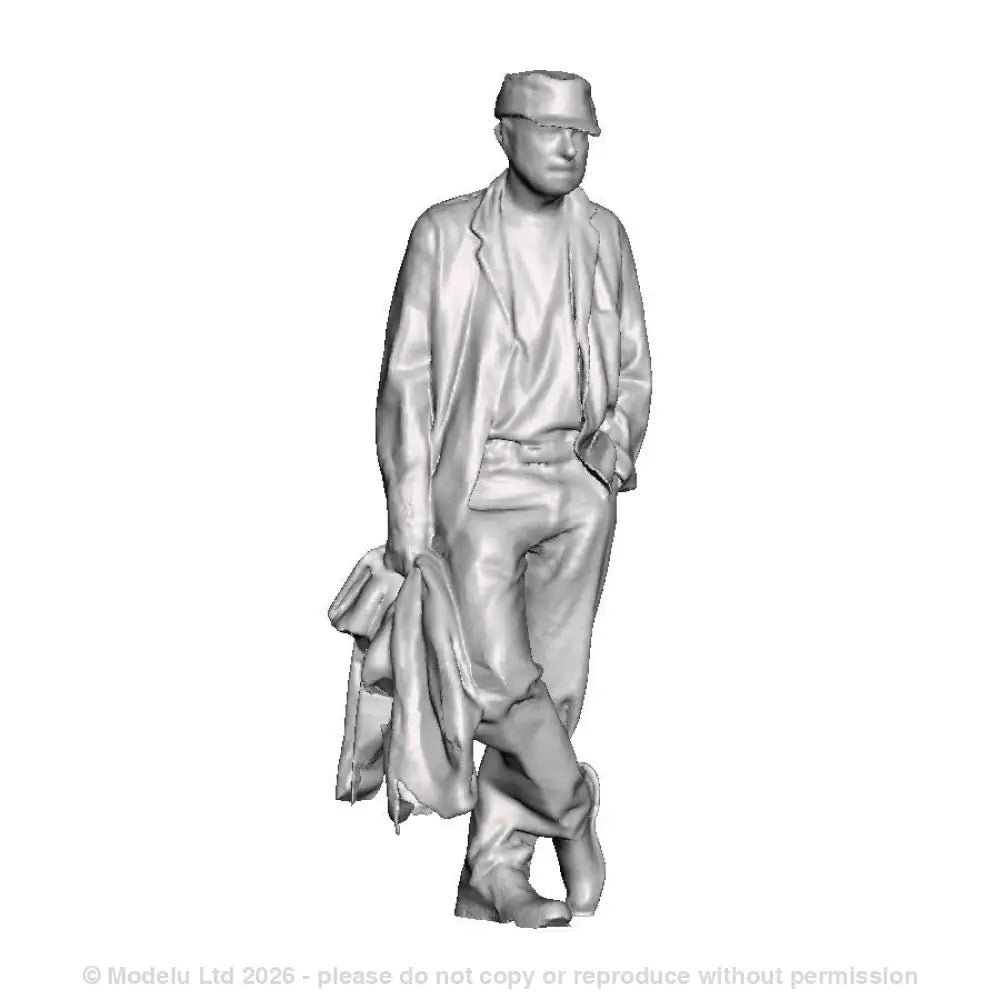 A loco crew man holding jacket