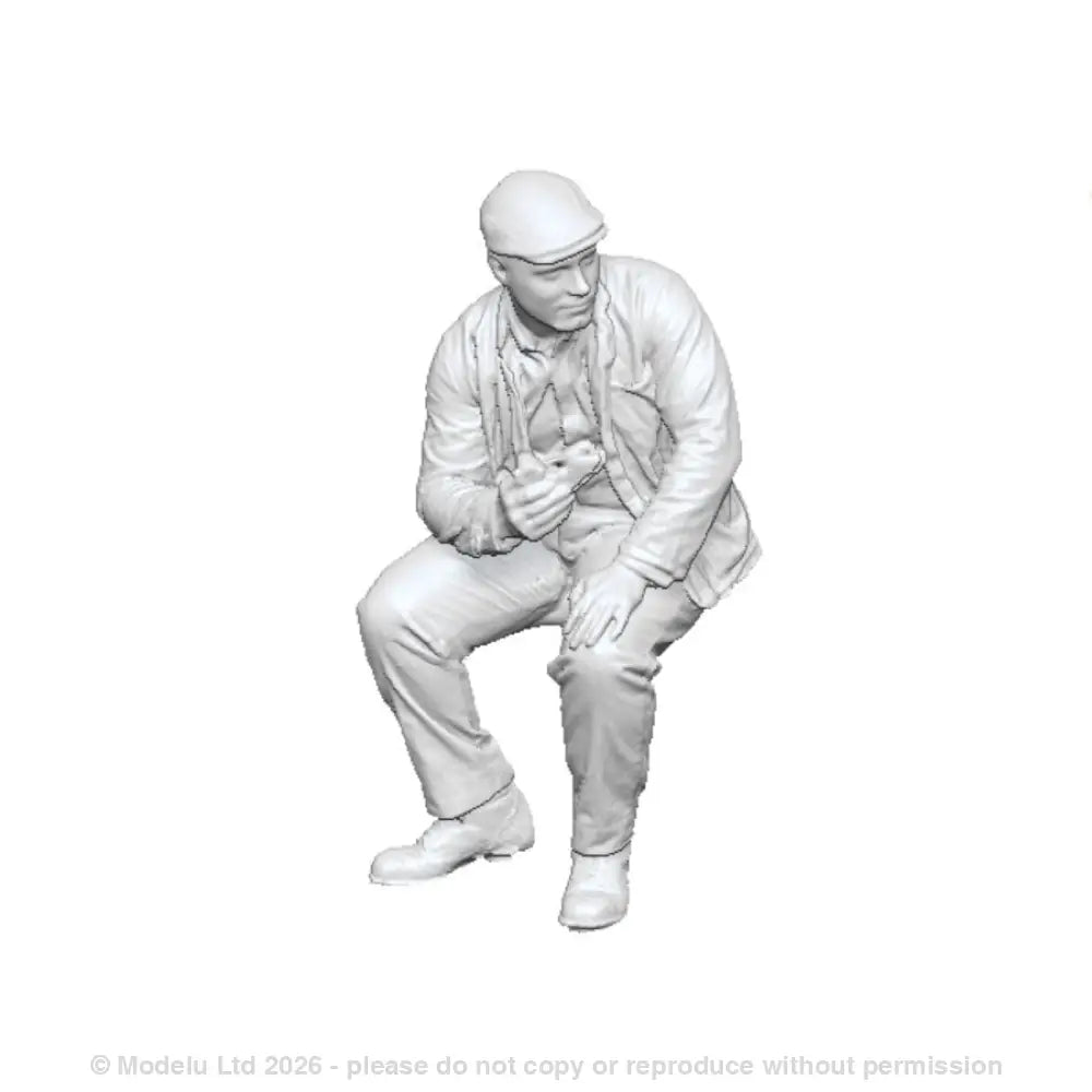 A shed worker eating