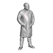 A fitter wearing prep coat