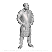 A fitter wearing prep coat