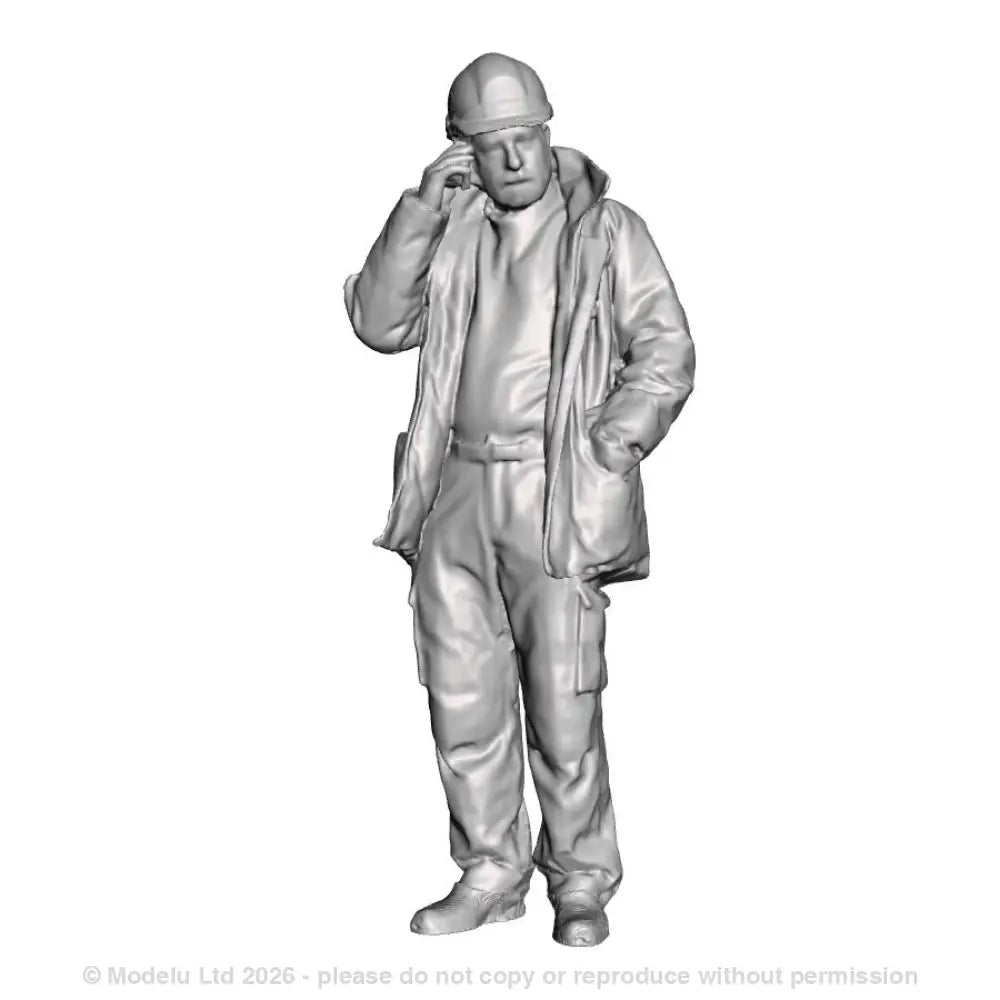 An engineer using phone