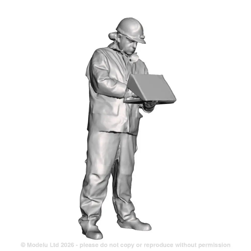 A survey engineer with laptop