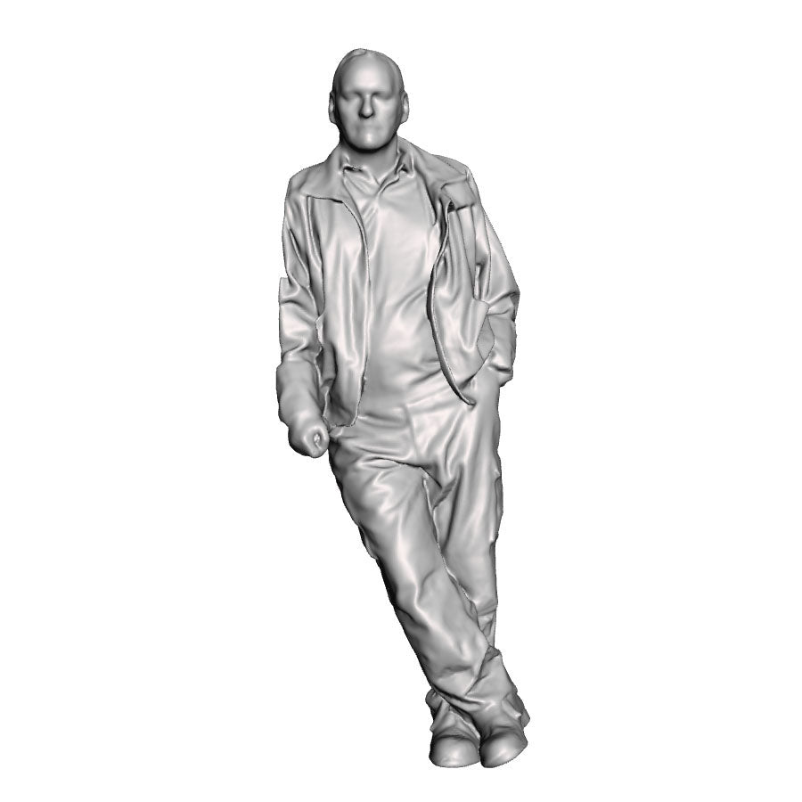 An engineer leaning