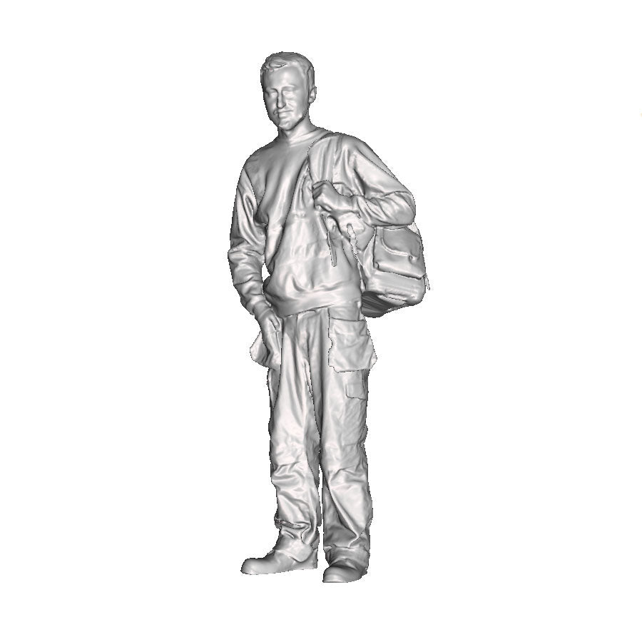 An engineer with rucksack