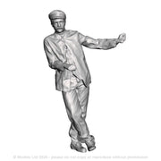 A loco driver leaning operating a regulator