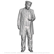 A station master checking his watch