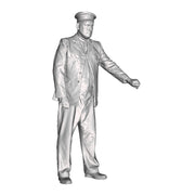 A GWR goods guard holding a brake handle