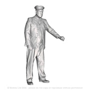 A GWR goods guard holding a brake handle