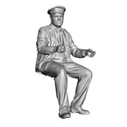 A seated bus driver