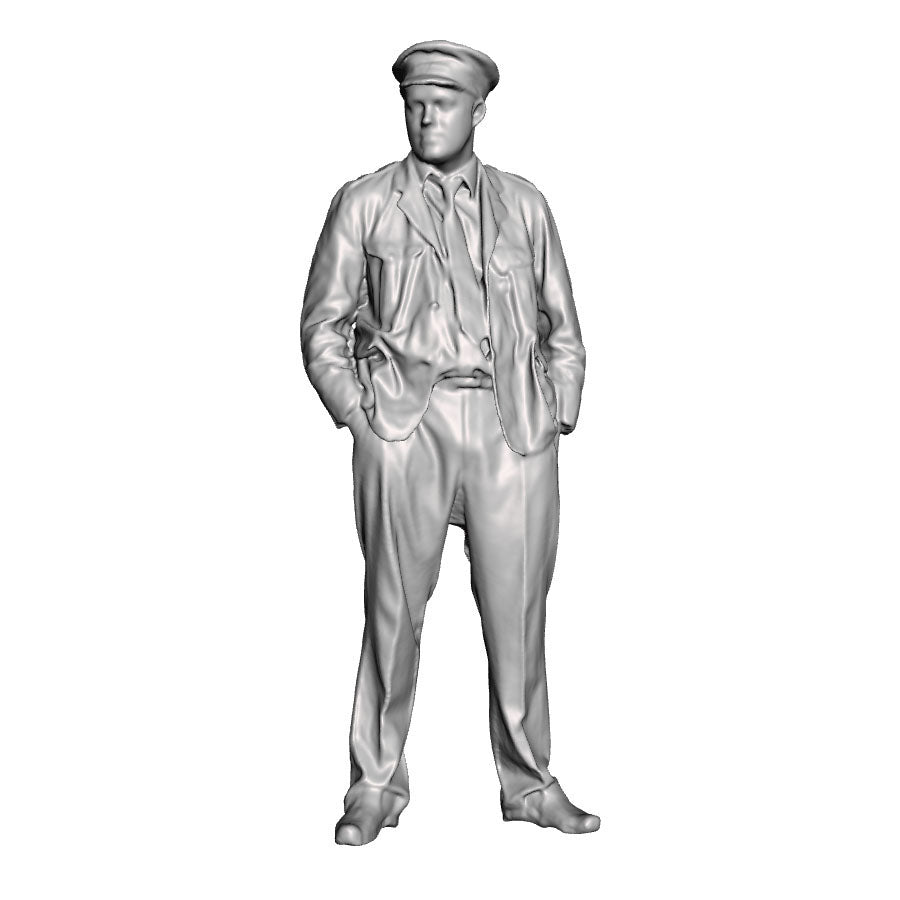 A bus driver in summer jacket