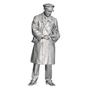 A conductor in winter coat