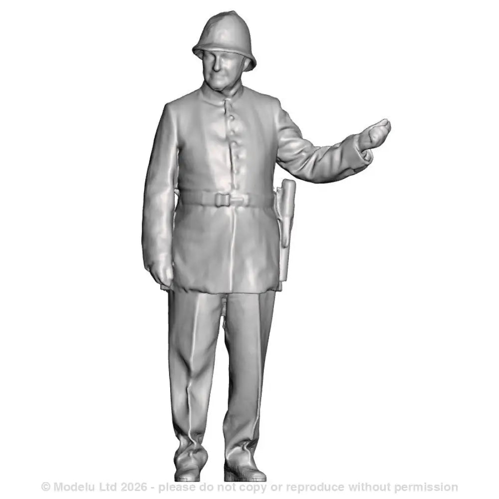 A policeman pointing