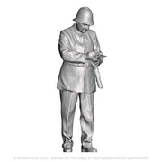 A policeman writing in notebook