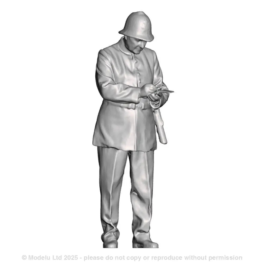 A policeman writing in notebook