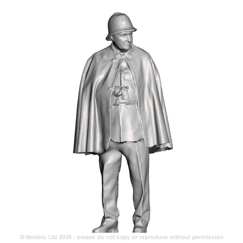 A policeman wearing a cape