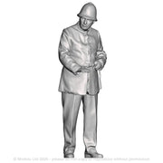 A policeman holding something