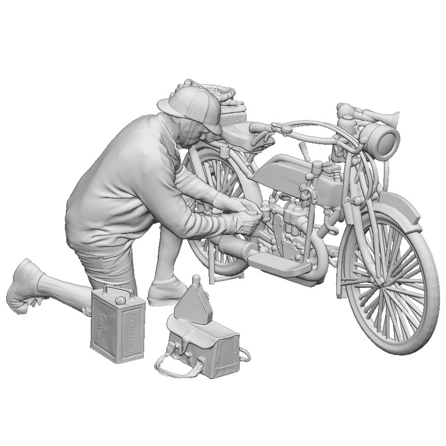 13503 Man Checking Bike