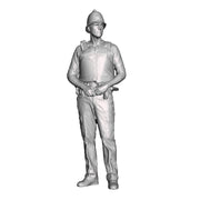 A policeman at ease wearing custodian helmet