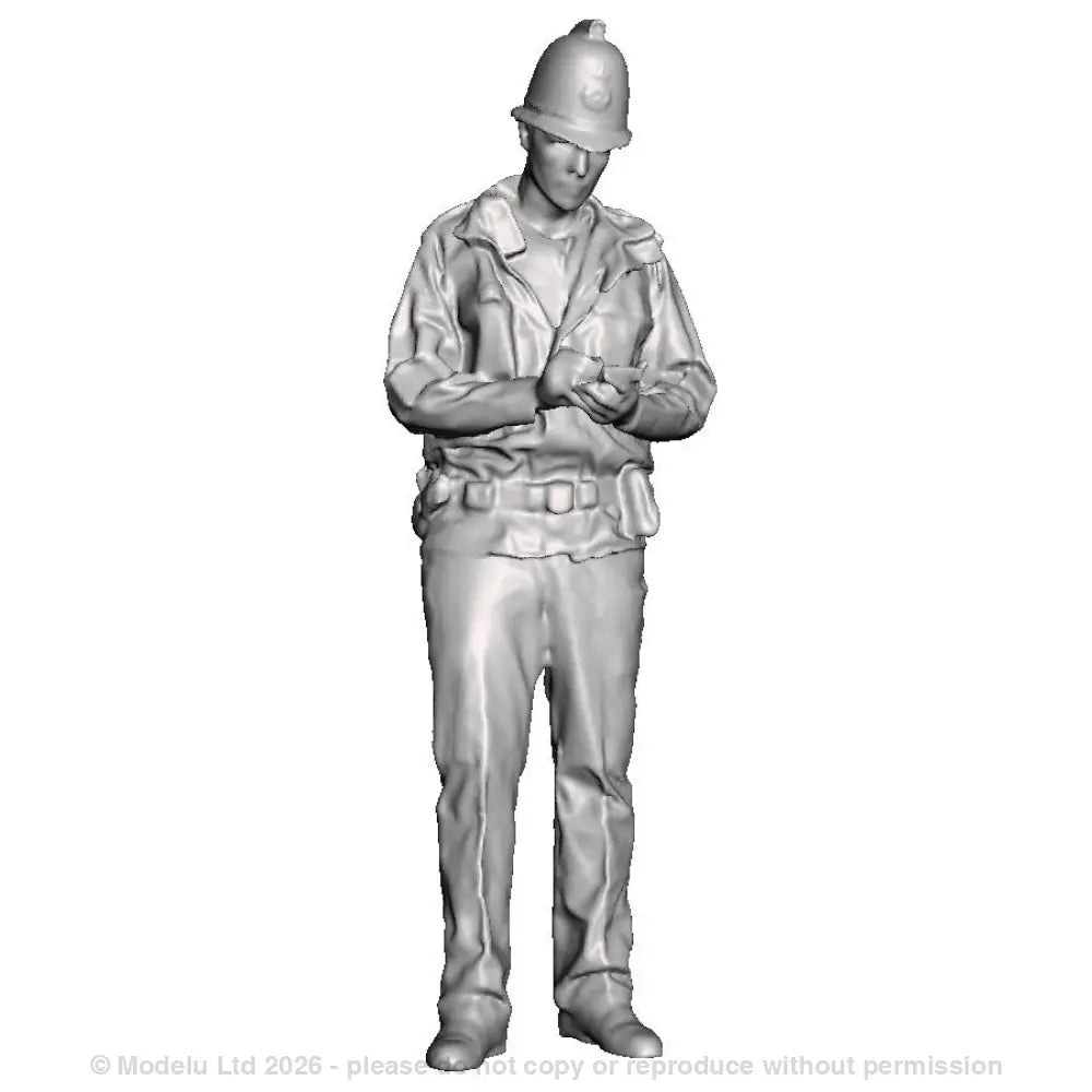 A policeman wearing hi-vis taking notes