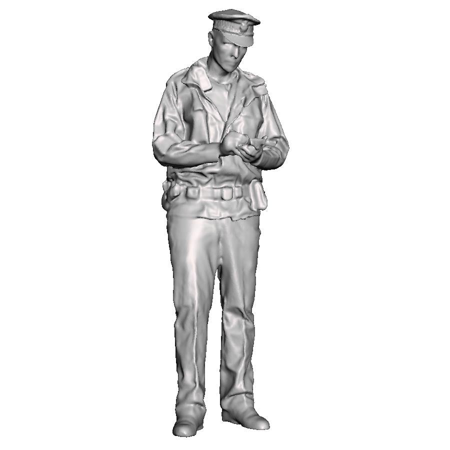 A policeman wearing hi-vis taking notes