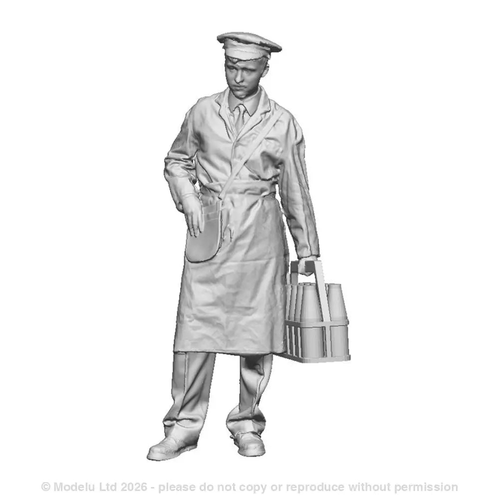 A milkman with milk bottle carrier