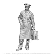 A milkman with milk bottle carrier
