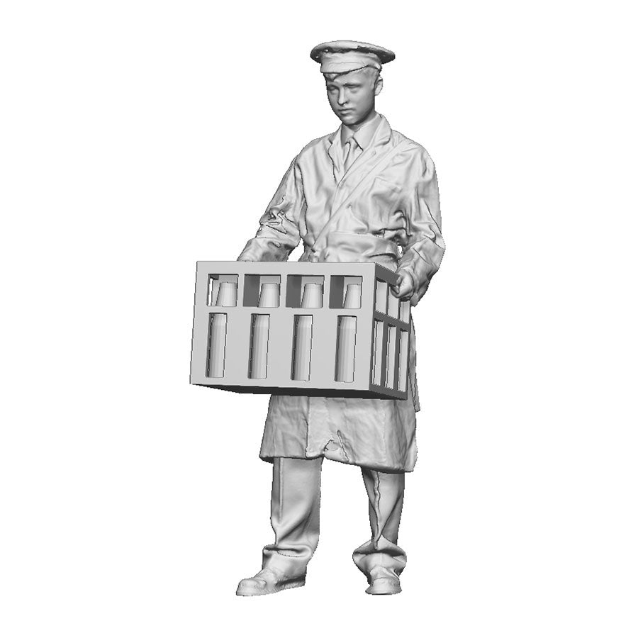 A milkman with crate of milk
