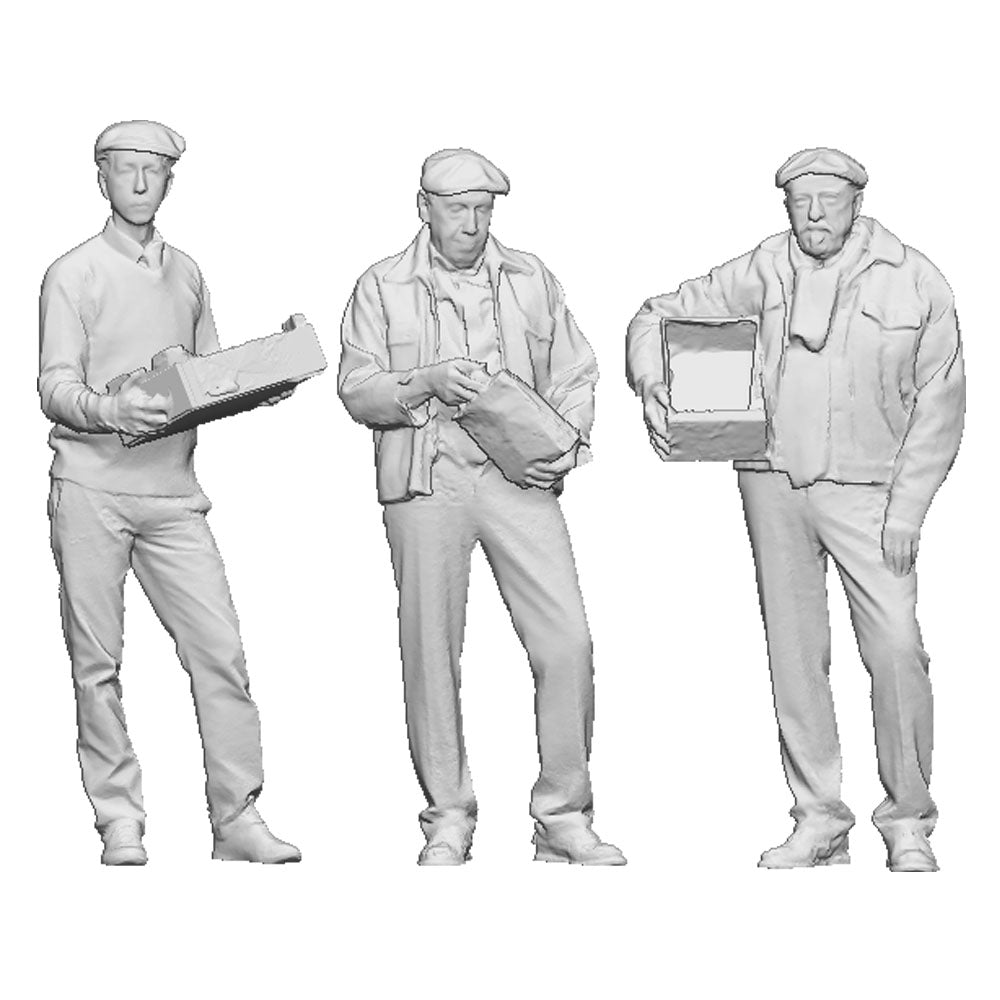A collection of 3 market traders