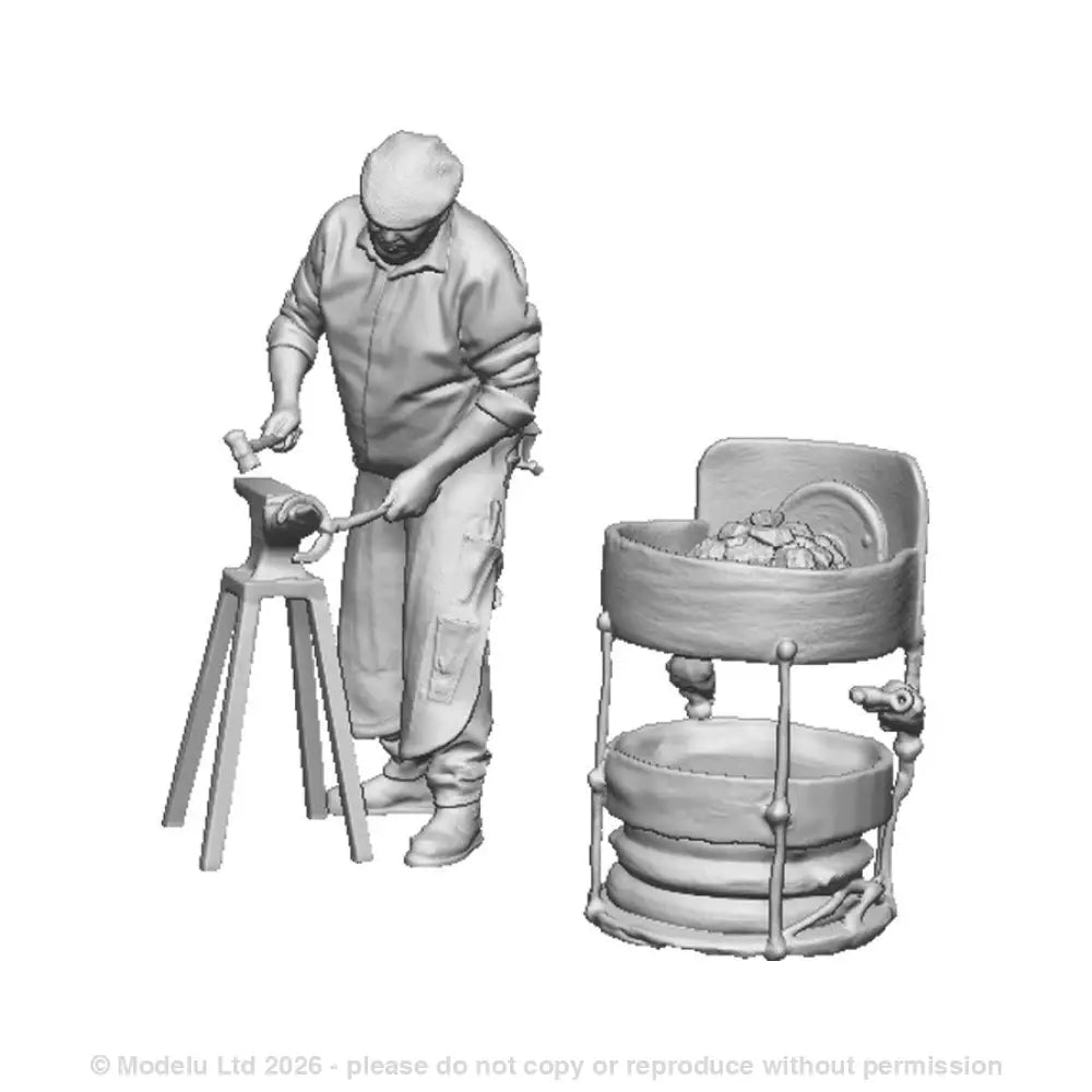 1366 Farrier Shaping a Shoe