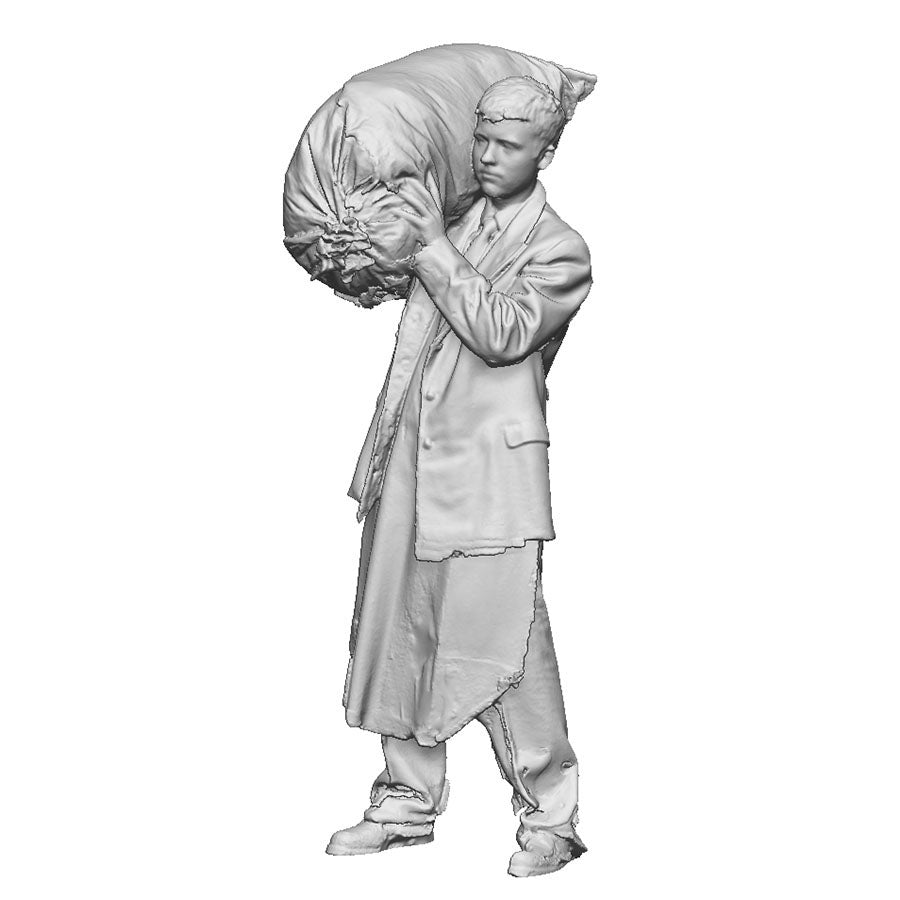 A GPO worker handling a post bag