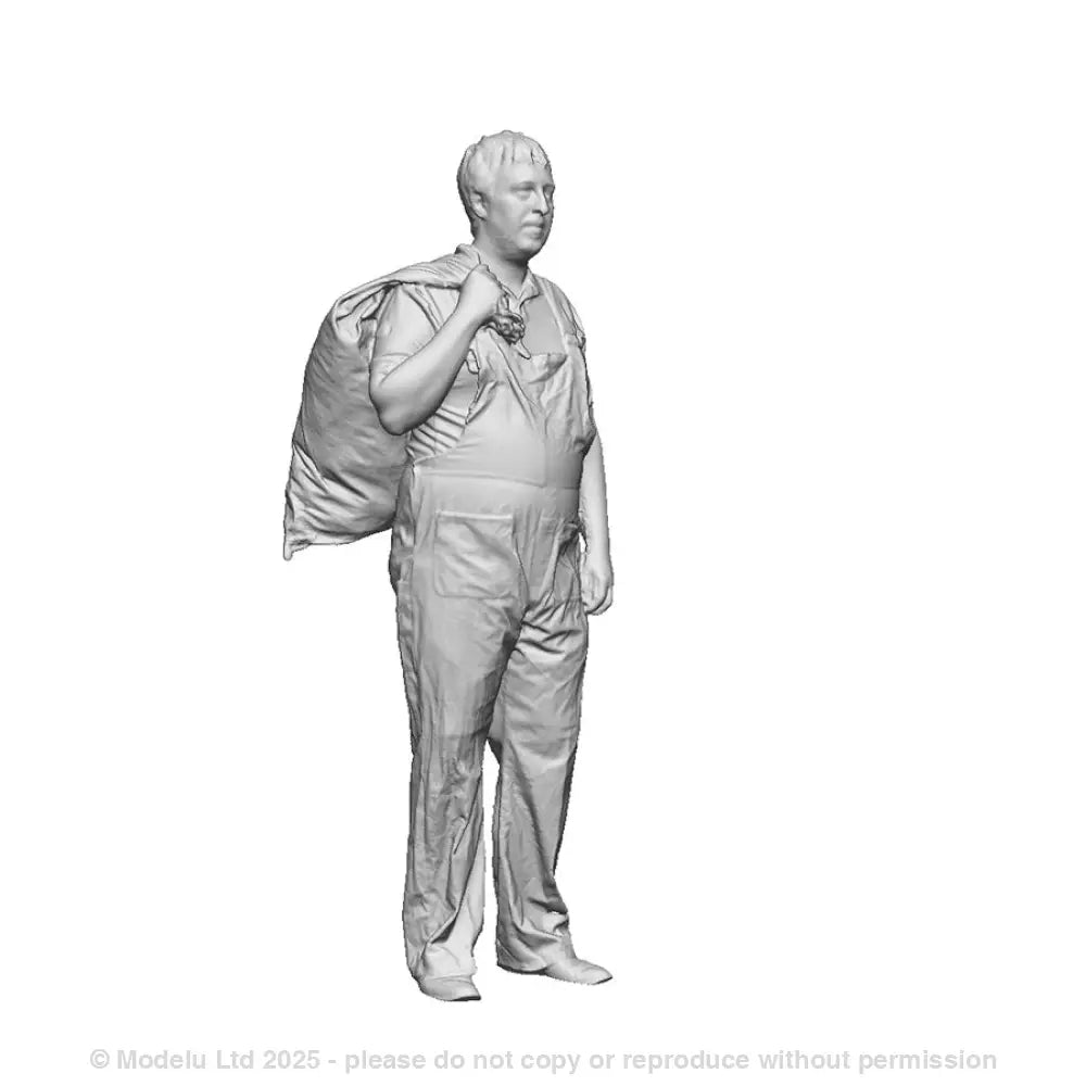 A Royal Mail worker carrying a mail bag