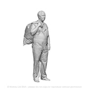 A Royal Mail worker carrying a mail bag